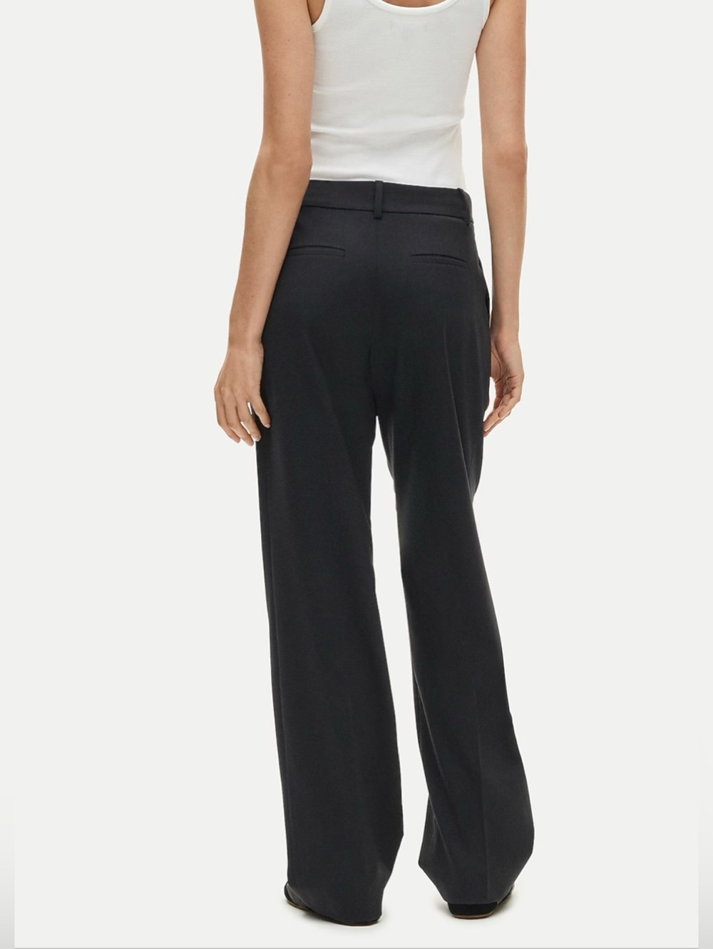 J. Crew Italian Merino Wool Wide Leg Pant Charcoal Trouser Career Casual Woman 8 - Picture 2 of 11